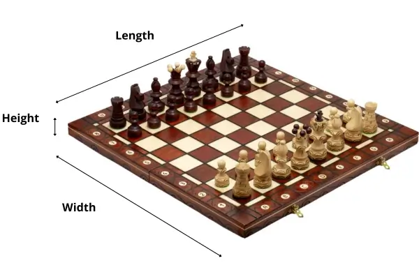 Carved chess set unfolded