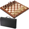 Classic wooden chess set with folding board and chess carrying case - for home use