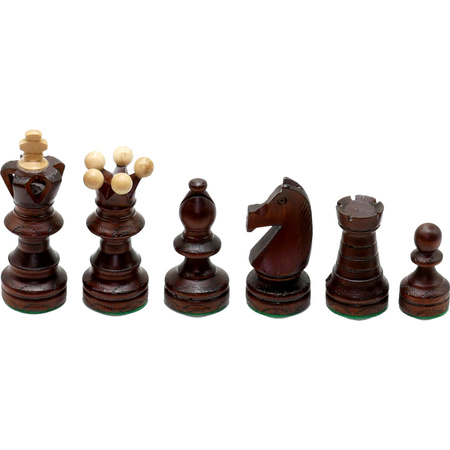 Carved wooden chess set with folding board and chess carrying case - perfect gift