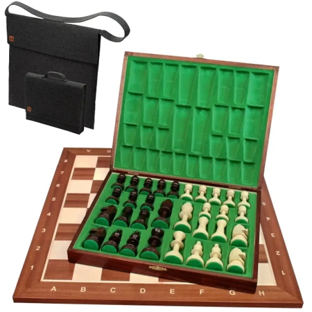 Tournament chess set, Staunton No. 5, with chess carrying cases - for professional use